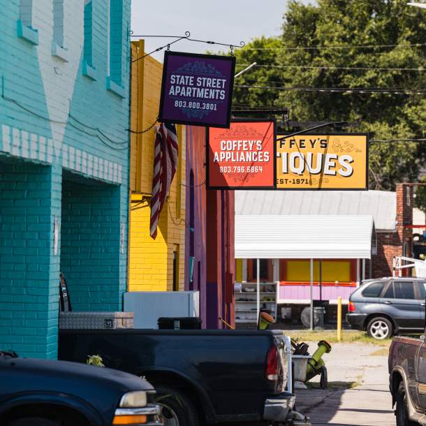Colorful antique signage