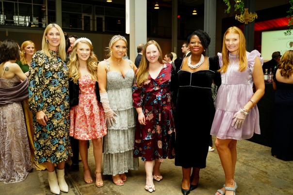 Six women at an awards ceremony