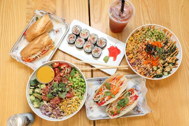Flat lay of Asian Food