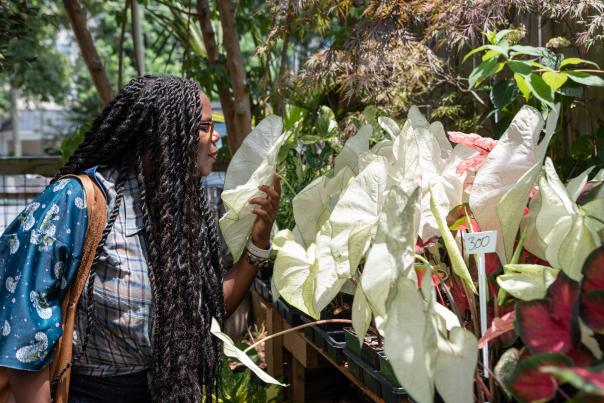 Woman at garden center