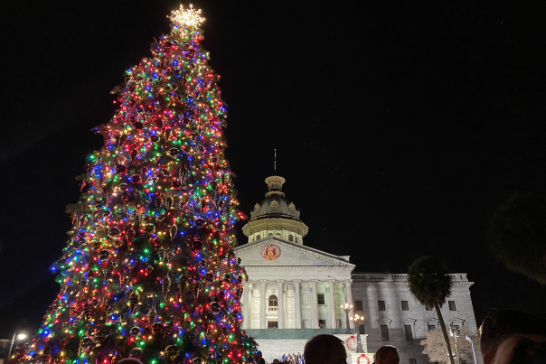 Christmas tree in front of the SC State House