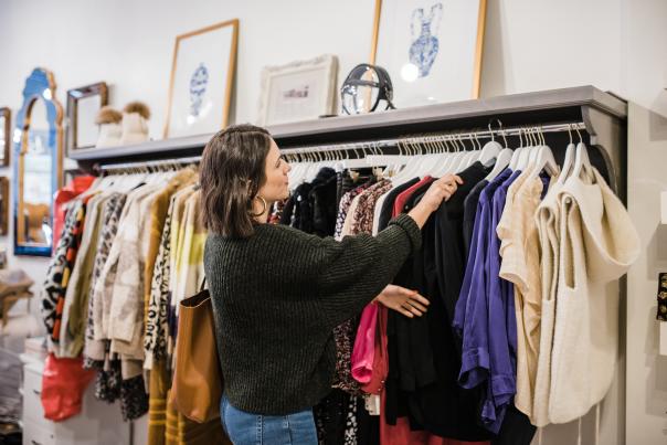 Woman Shopping for Clothing