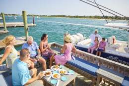 Dining on back deck at Rhum Bar