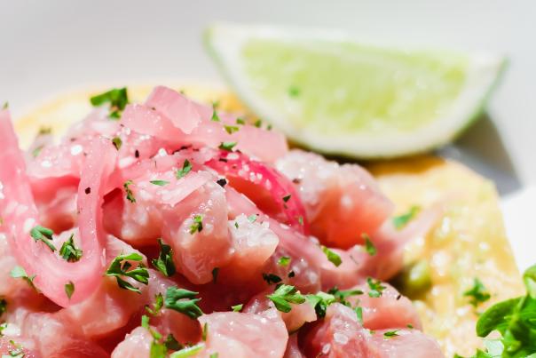 Plate of ceviche on the Crystal Coast, NC