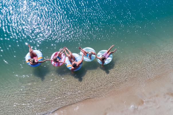Family on floats