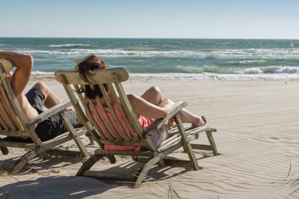 Lounging on the beach