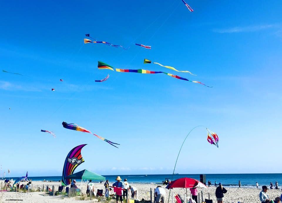 People Flying Kites On Atlantic Beach, NC