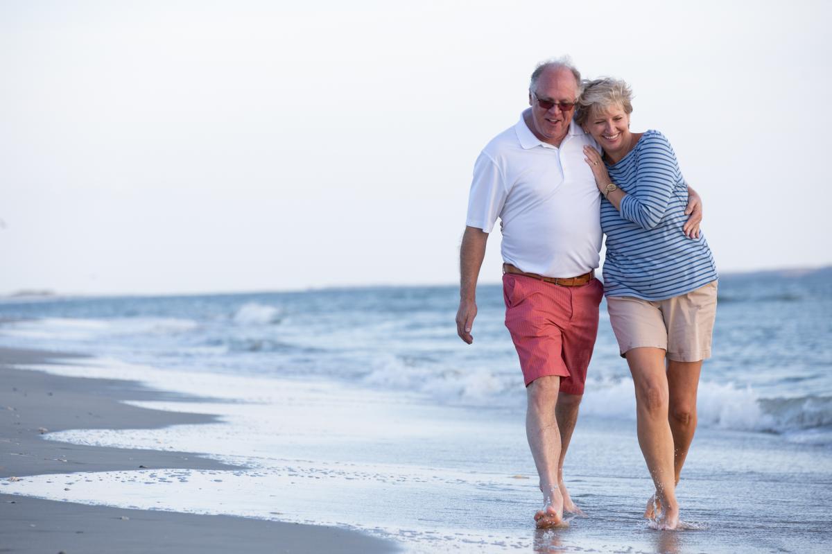 Senior couple on the beach