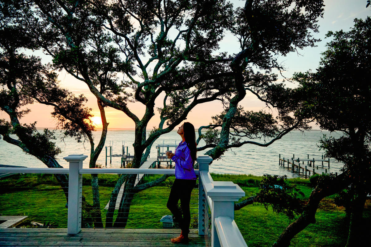 Soundside porch at sunset
