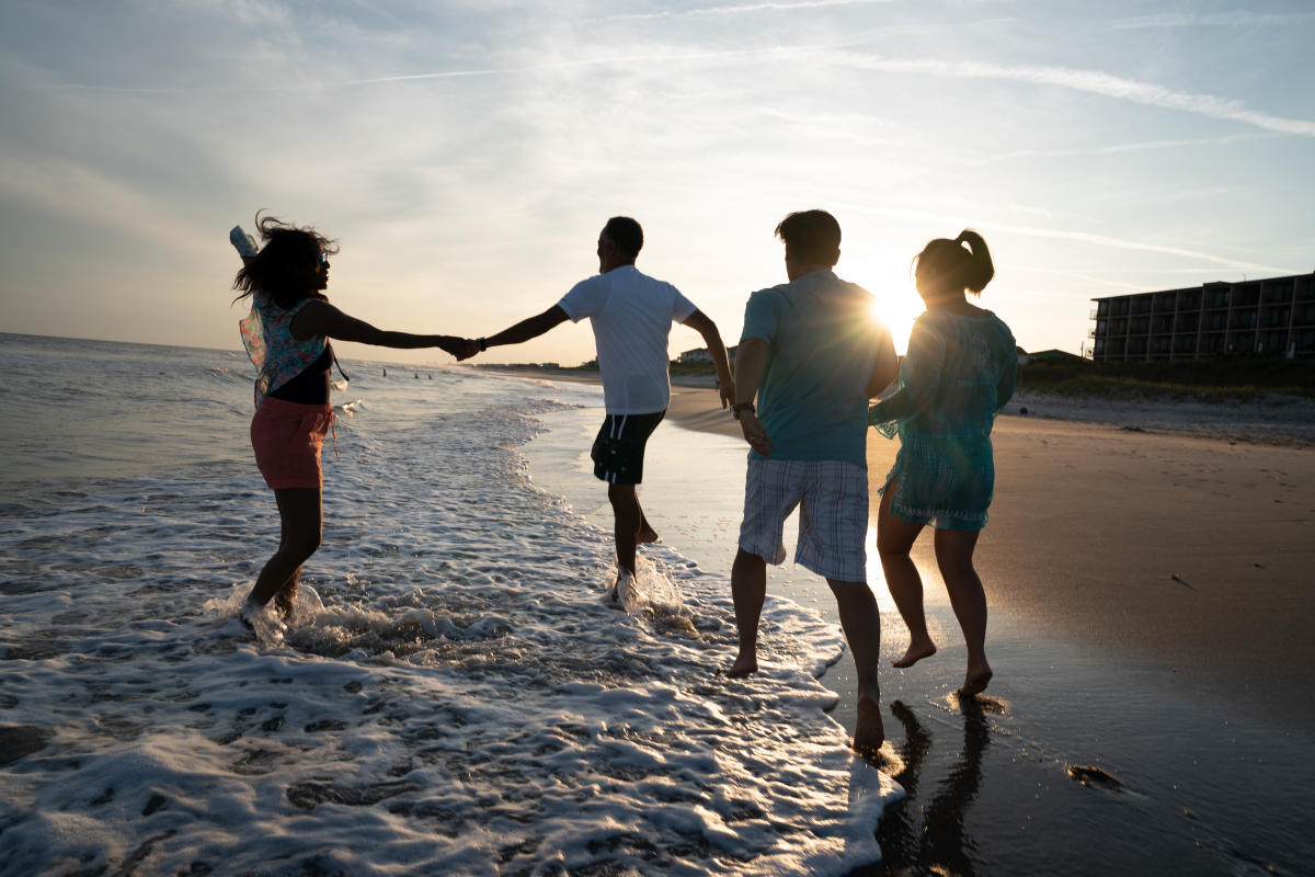Family on the beach
