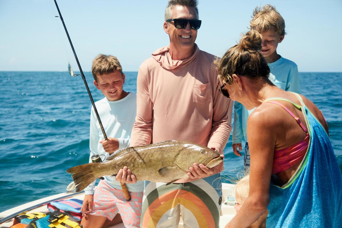 Family Fishing on Boat