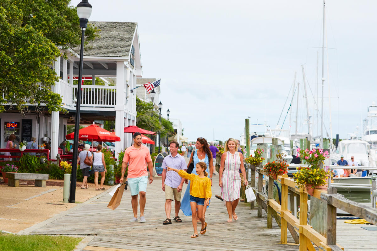 Family on Beaufort Boardwalk