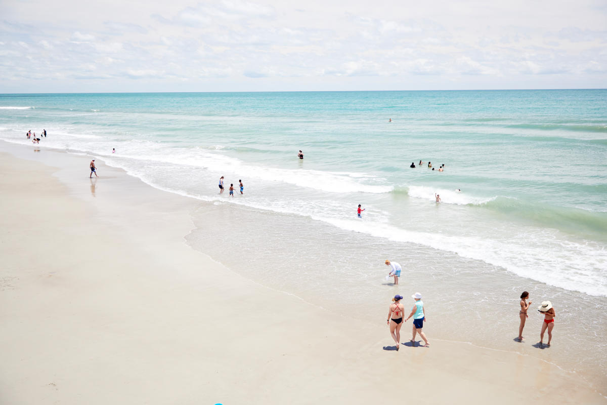People walking the beach