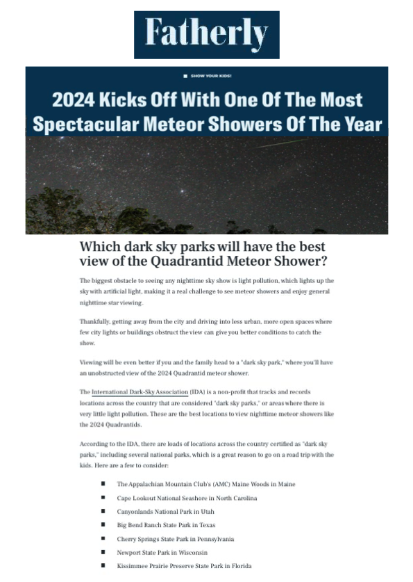 Fatherly Spectacular Meteor Shower Cover