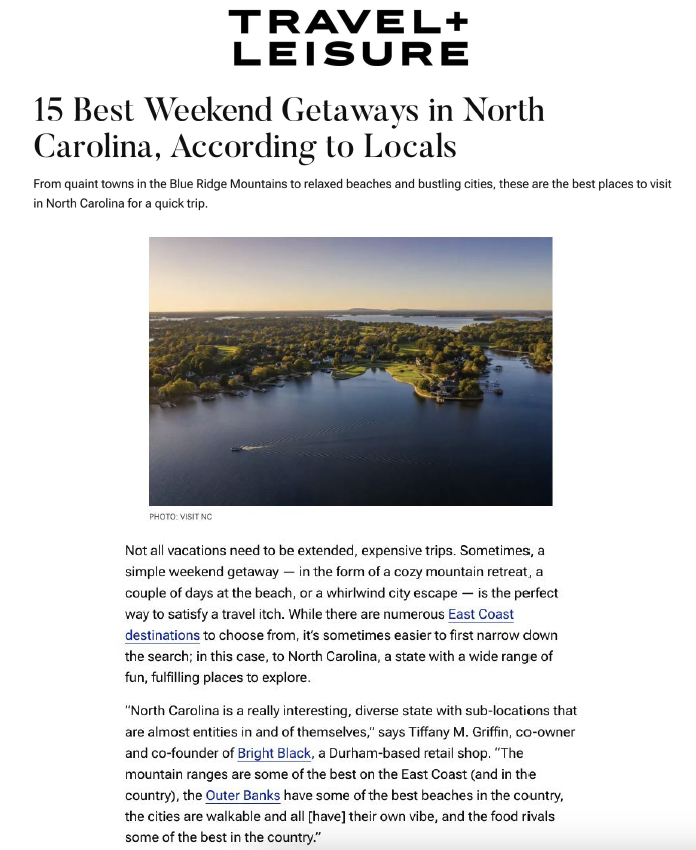 Travel + Leisure Weekend Getaways According to Locals Cover