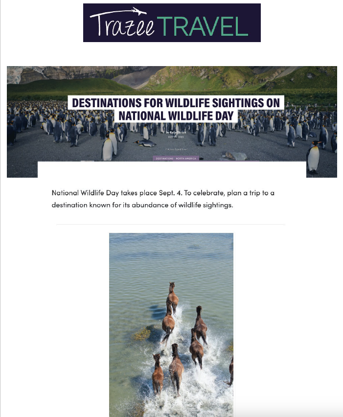 Trade Travel National Wildlife Day Destinations Cover
