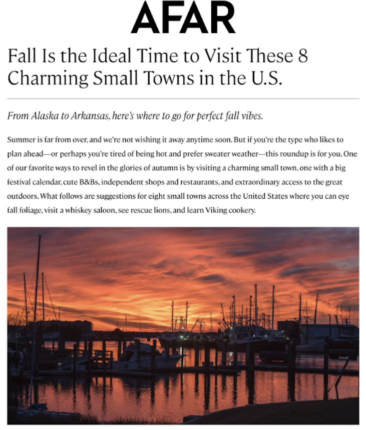 Fall Charming Small Towns AFAR Press Cover