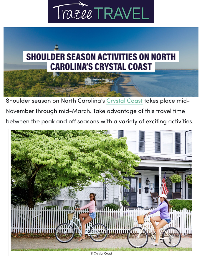 Trade Travel Shoulder Season Activities on North Carolina's Crystal Coast