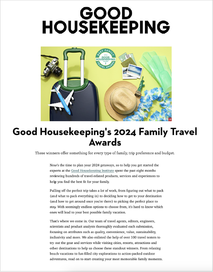 Good Housekeeping Family Travel Rewards Cover