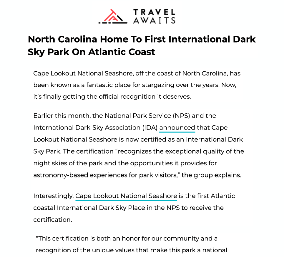 Travel Awaits Dark Sky