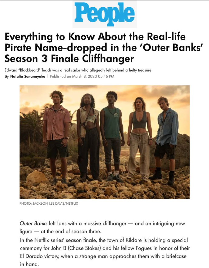 People Everything to Know About Blackbeard in "Outer Banks" Season 3