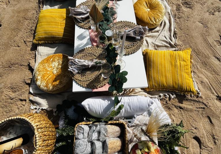 Boho beach picnic
