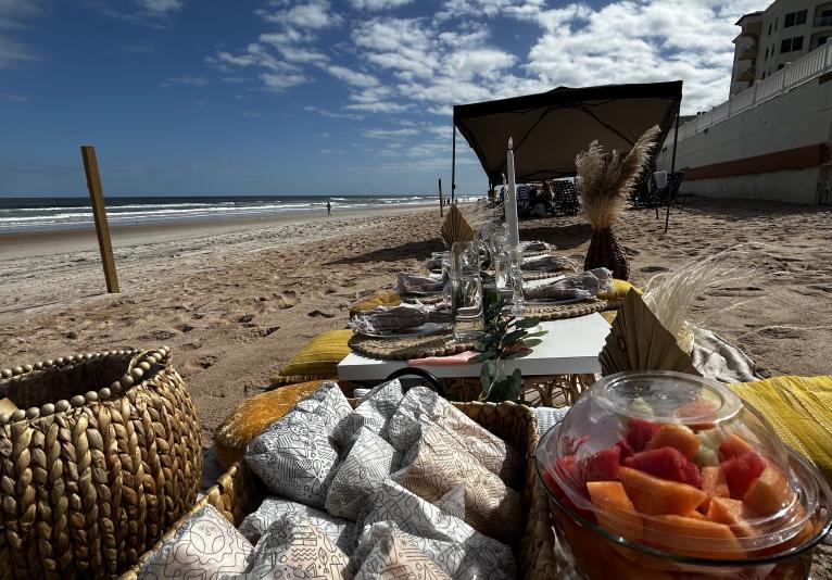 Picnic subs on the beach
