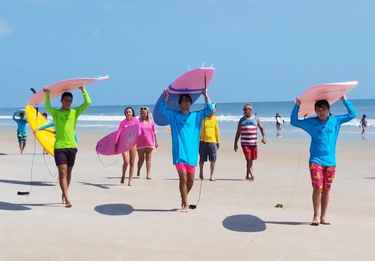 group on beach