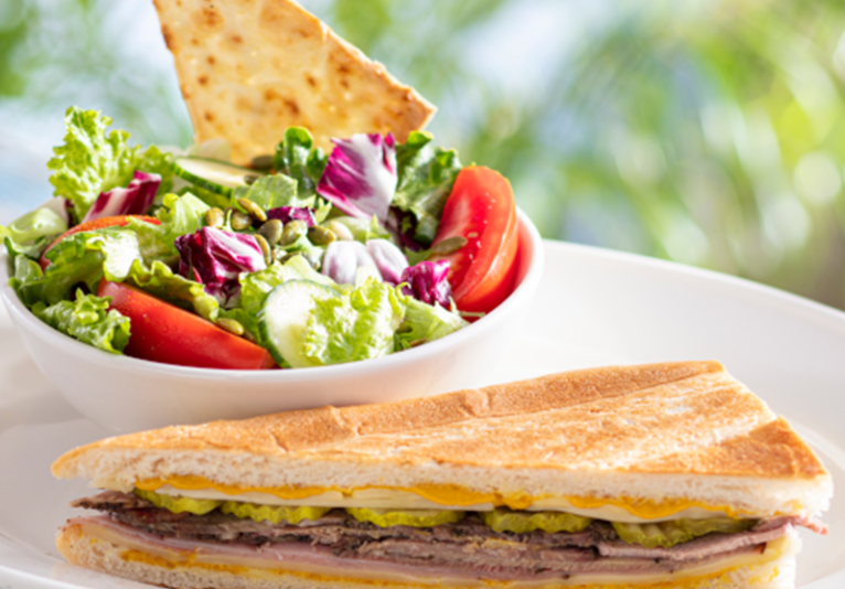 salad and sandwich