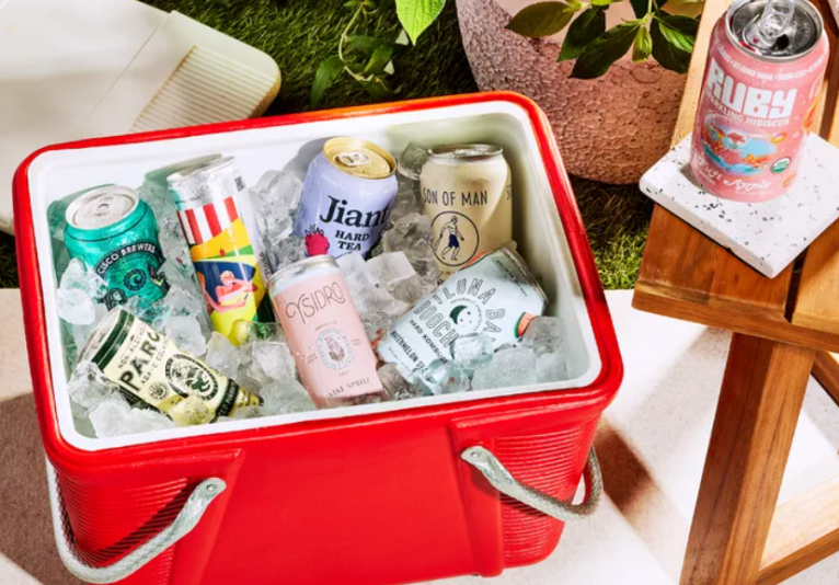 Cooler with Ice and Drinks