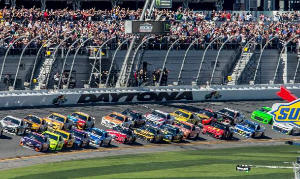 Exciting line-up of cars at Daytona International Speedway for the DAYTONA 500!