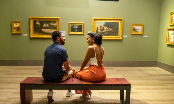 Couple looking at Art in the Museum