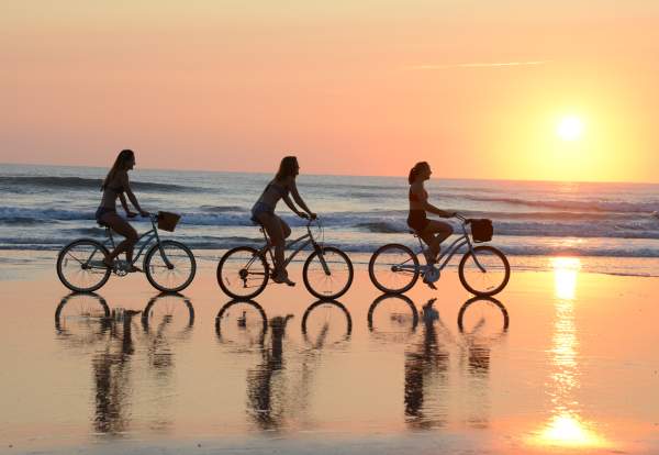 Family time bicycling in Daytona Beach