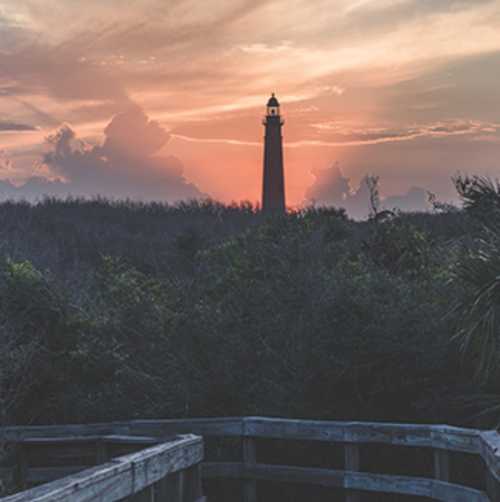 While Ponce Inlet Lighthouse isn't in Lighthouse Point Park, the park offers spectacular views of it especially at sunset