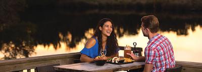 A couple finds dining on the Daytona Beach a beautiful experience