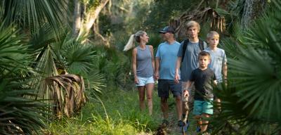family hike on vacation in Daytona Beach, Florida