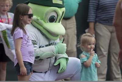 Daytona Tortugas' Mascot Shelldon is a huge crowd pleaser at Daytona Beach home games