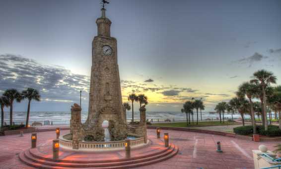 Historic Coquina Clock Tower on Boardwalk