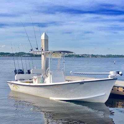 Yellow Dawg Charter Boat tied to a dock near Daytona Beach
