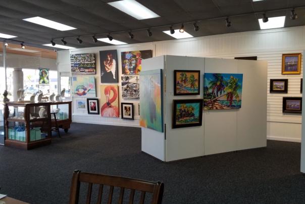 Art work on display at a local Daytona Beach area gallery.