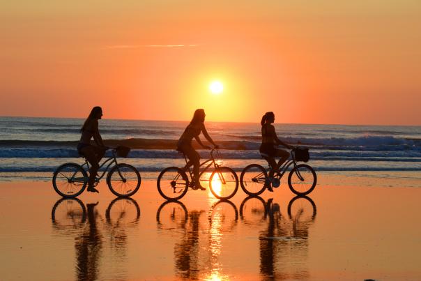 Bicycling on the beach