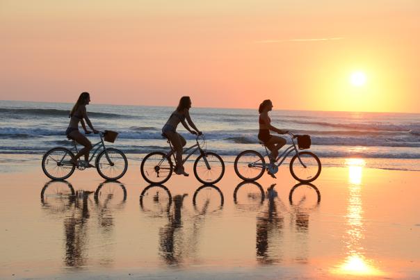 Family time bicycling in Daytona Beach