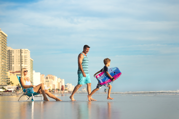 A Father And Son At Daytona Beach