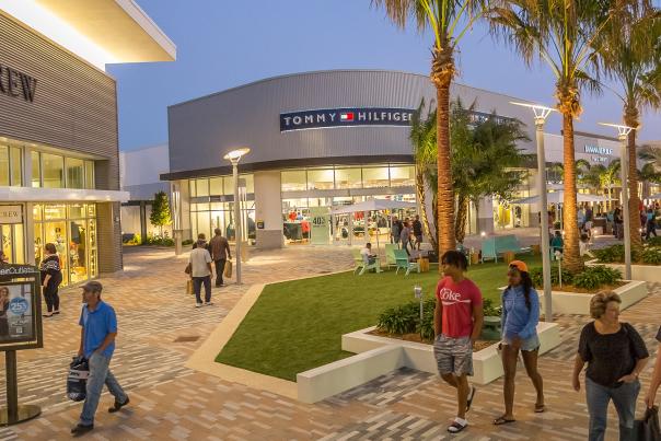 Shoppers enjoy open-air shopping at Tanger Outlets