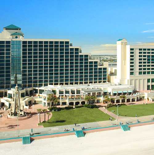 The Hilton Daytona Beach Oceanfront Resort is a beachfront hotel with meeting space in Daytona Beach.