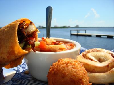 A signature plate of foods from Daytona Beach restaurant Aunt Catfish's on the River