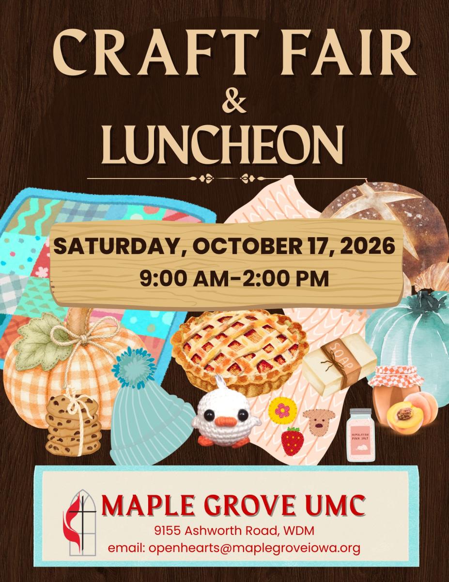 Maple Grove Craft Sale & Luncheon - Markets event in Des Moines, Iowa