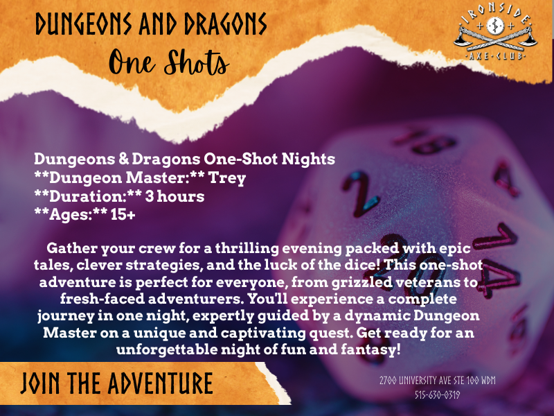 Dungeons and Dragons One Shot! - Entertainment event in Des Moines, Iowa
