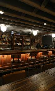 The bar at Ken's Speakeasy in Des Moines is decorated to look like a Prohibition-era bar.