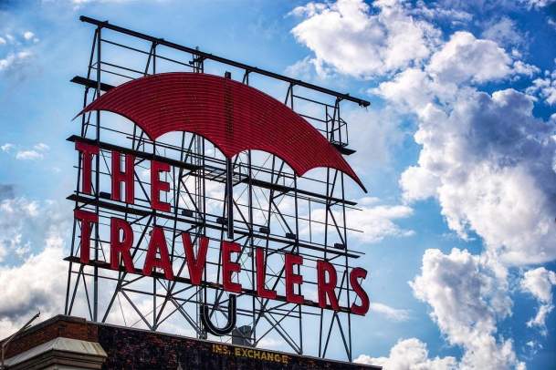 The Travelers Sign in Des Moines